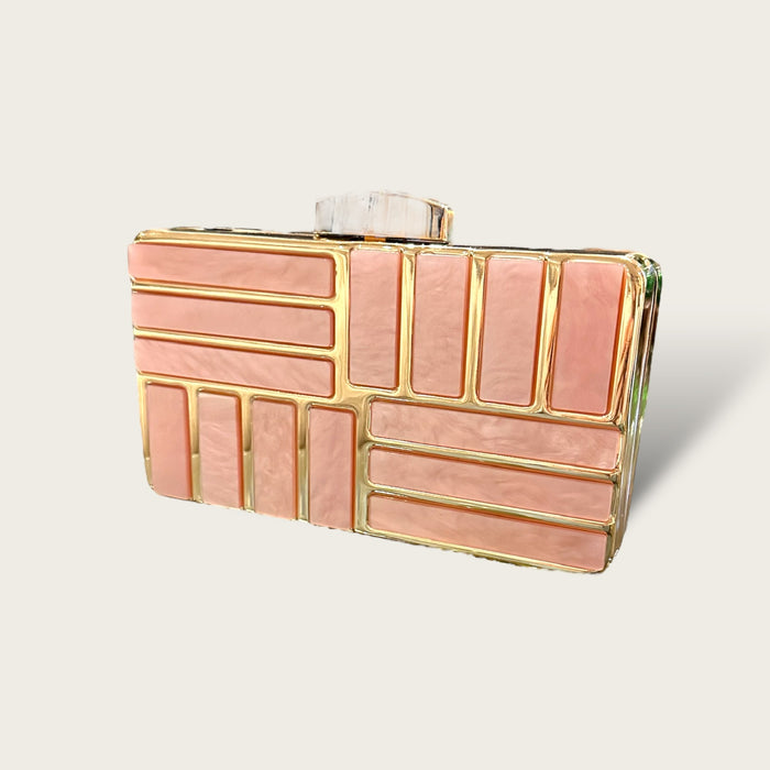 Marble Acrylic Gold Clutch