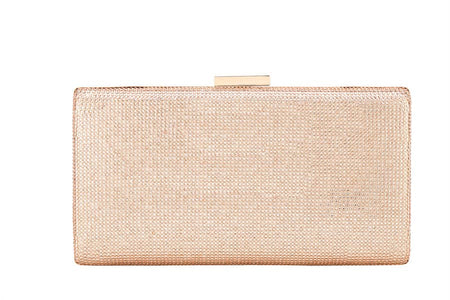 Evening Clutch with Rhinestones all around in a Champagne Color